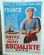 Affiche Ancienne Pour La Reconstruction Parti Socialiste Sfio Andri Ubair 1946