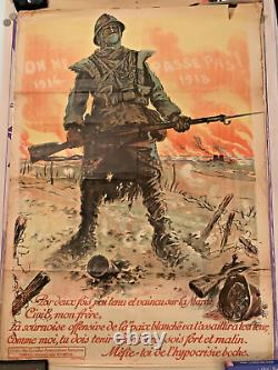 Affiche Ancienne Propagande Anti-allemande Guerre 1914/1918 Maurice Neumont