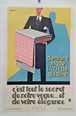 Affiche Ancienne Pub Derniere Mode Tissus De Qualite Vop Paris Stephane