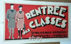 Affiche Ancienne Pub Rentree Des Classes Modes Vop Paris 1930/35 De Loddere