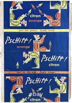 Affiche Ancienne Publicitaire Pschitt Louison Bobet