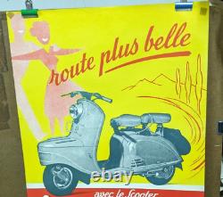 Affiche Ancienne Scooter Automoto Vespa Cycle Moto