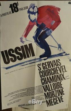 Affiche Ancienne Ski Megeve Courchevel Etc