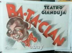 Affiche Ancienne Teatro Gianduja Bataclan Ronnano Torino Turin Italie