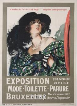 Affiche Ancienne Toussaint Exposition Franco Belge Bruxelles 1922