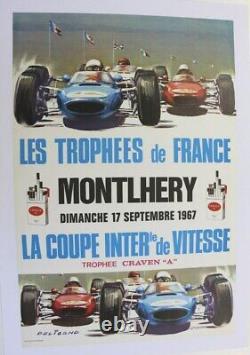 Affiche Ancienne Trophees France Circuit Montlhery 17 Sept 1967 Beligond