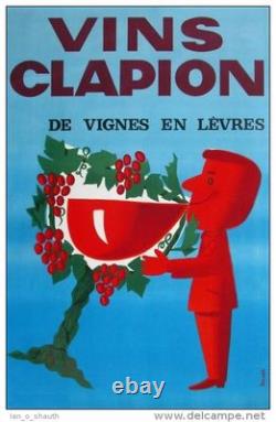 Affiche Ancienne Vin Clapion Graphique Sympa