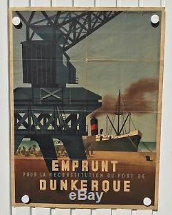 Affiche Ancienne Vintage Poster Emprunt Dunkerque Nathan Georget Reconstruction