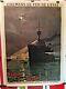 Affiche Ancienne Chemin De Fer Bretagne Manche Océan Brest Vers 1910 Rare