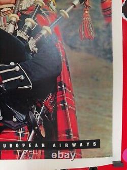 Affiche Ancienne compagnie aérienne Originale BEA Scotland 1957 entoilée