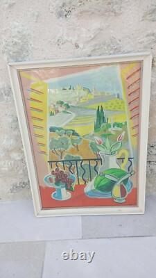 Affiche Ancienne lithographie Jal 1945