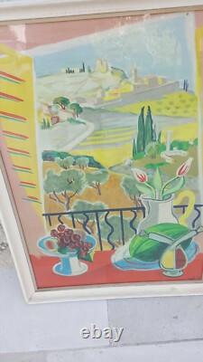 Affiche Ancienne lithographie Jal 1945