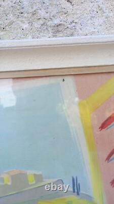 Affiche Ancienne lithographie Jal 1945