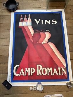 Affiche Art Deco Originale Gadoud Camp Romain Vin Provence Syrah 1930