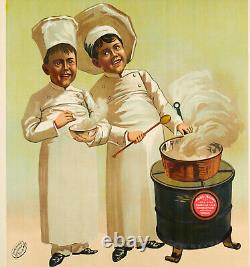 Affiche Art Nouveau Originale, Macaroni Vermicelle Rivoire et Carret, Pâte, 1900