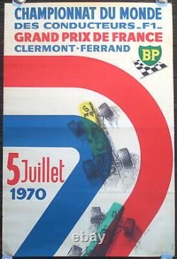 Affiche Auto Championnat Du Monde Formule 1 Prix France F1 Clermond Ferrand 1970