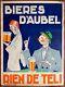 Affiche Bieres D'aubel Rien De Tel Odette Servais Bistrot 55x73cm 30's