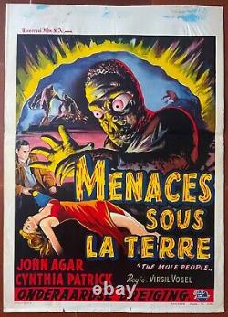 Affiche Belge LE PEUPLE DE L'ENFER The Mole People JOHN AGAR 36x51cm 1956