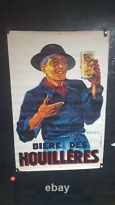 Affiche Biere Des Houilleres Mineur 1936