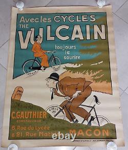 Affiche CYCLES VULCAIN 1920 60x80 2 perforations d'archivage TTB