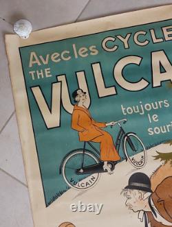 Affiche CYCLES VULCAIN 1920 60x80 2 perforations d'archivage TTB