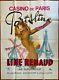 Affiche Cabaret Casino De Paris Line Renaud Brenot Pin-up Tour Eiffeil 120x160