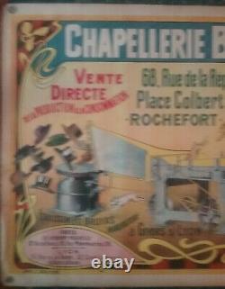 Affiche Chapellerie BRUYAS Rochefort (17) Lapin Années 1900 / 1920