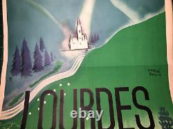Affiche Chemin De Fer P. O. Midi Hervé Baille Lourdes Océa Paris Train SNCF 1936