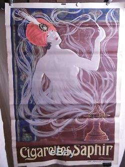 Affiche Cigarettes Saphir Superbe Femme Orientaliste Lampe Magique