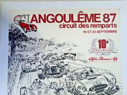 Affiche Circuit Remparts Angouleme 1987 J. Graton G. Lopez Vaillante Alfa Romeo
