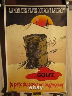 Affiche Contestataire Petrole Golfe Baril