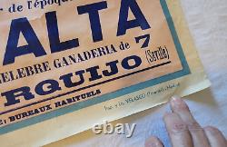 Affiche Corrida Arènes du soleil d'or Toulouse 1958 45X90Cm Angel Peralta El Pio