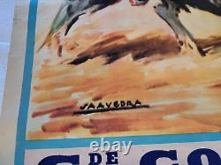 Affiche Corrida Arènes du soleil d'or Toulouse 1958 45X90Cm Angel Peralta El Pio