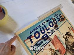 Affiche Corrida Arènes du soleil d'or Toulouse 1958 45X90Cm Angel Peralta El Pio