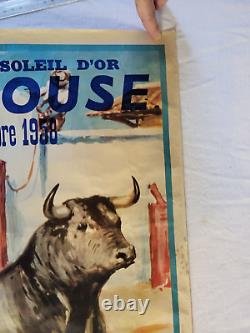 Affiche Corrida Arènes du soleil d'or Toulouse 1958 45X90Cm Angel Peralta El Pio