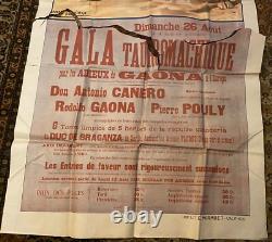 Affiche Corrida Béziers, Adieux de Gaona (Toréador Mexicain) à l'Europe. 1923