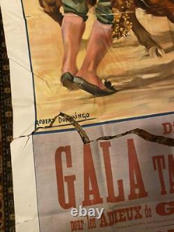 Affiche Corrida Béziers, Adieux de Gaona (Toréador Mexicain) à l'Europe. 1923