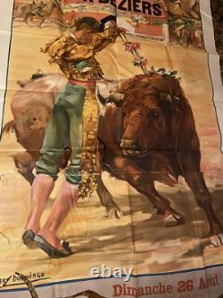 Affiche Corrida Béziers, Adieux de Gaona (Toréador Mexicain) à l'Europe. 1923