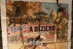 Affiche Corrida Béziers, Adieux de Gaona (Toréador Mexicain) à l'Europe. 1923