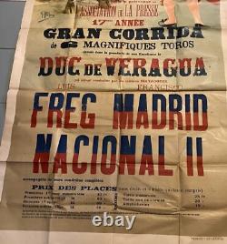 Affiche Corrida Plaza de Toros de Nimes 24 septembre 1922. Grande affiche