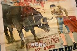 Affiche Corrida Plaza de Toros de Nimes 24 septembre 1922. Grande affiche