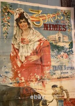 Affiche Corrida Plaza de Toros de Nimes 24 septembre 1922. Grande affiche