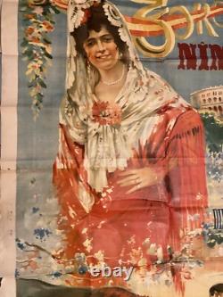 Affiche Corrida Plaza de Toros de Nimes 24 septembre 1922. Grande affiche