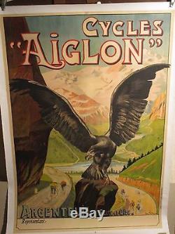 Affiche Cycles Aiglon Montagnes Coureurs Argenteuil