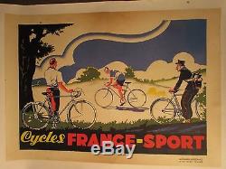 Affiche Cycles France Sport Deco Annees 1925