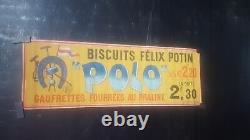 Affiche Deco Sympa Biscuits Polo Felix Potin Litho Vers 1920 60x21cm