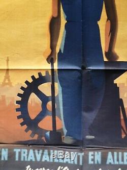 Affiche En Travaillant En Allemagne Originale Sto Propagande Ww2 Poster