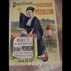 Affiche Entoilee Dentifrice Du Doc Peterson Sign2e Oge 1897 Imp. Verneau Paris