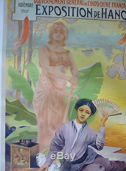 Affiche Exposition de Hanoi 1902 R. Tournon Indochine Vietnam Tonkin Indochina