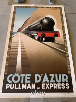 Affiche FIX MASSEAU COTE D'AZUR 1982 contre signée au crayon